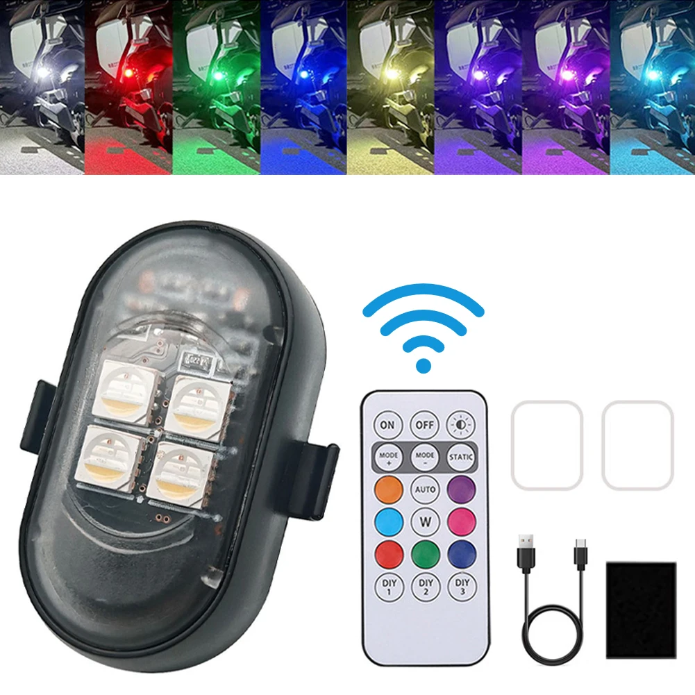Drone Power Bank - 1-8 個 USB 充電式防水車オートバイドローン警告灯ワイヤレスリモコン 4LED ストロボライト
