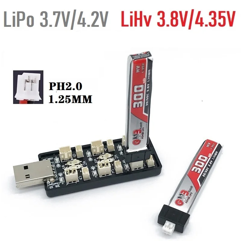 Drone Power Bank - RCドローン用USBバッテリー充電器アダプター,6ch,1s,lipo,lihv,3.7v,4.2v,3.8v,4.35v,5v