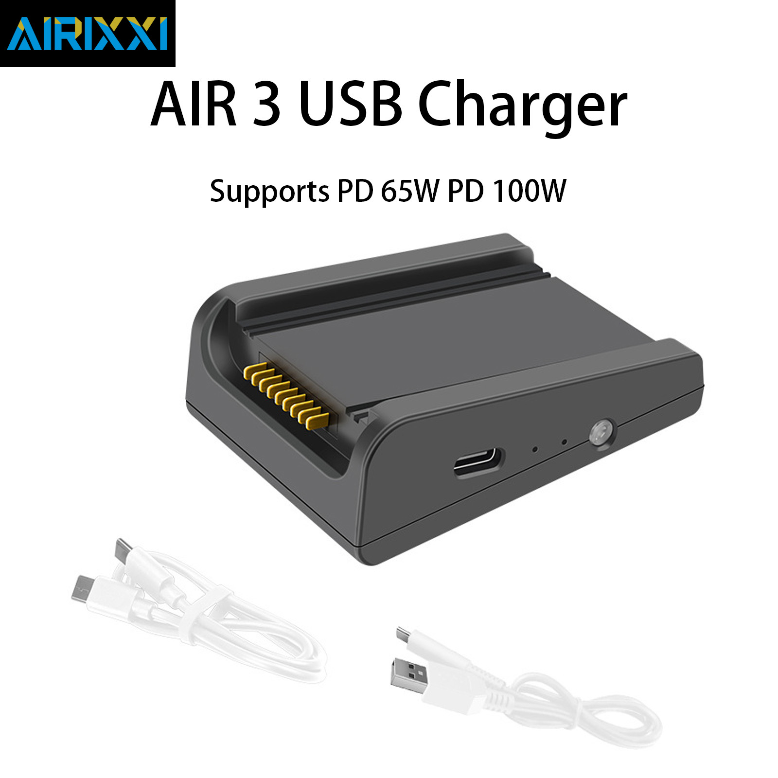 Drone Charging Hub - DJI Air 3/Air 3S ドローンバッテリー用 シングルポートUSB充電サポート