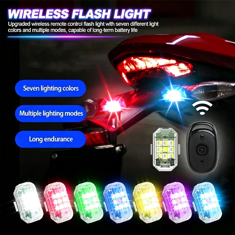 Drone Beacon Light - ワイヤレス LED ドローンストロボライトオートバイ車バイクリモコン衝突防止インジケータ警告ランプ USB 信号灯