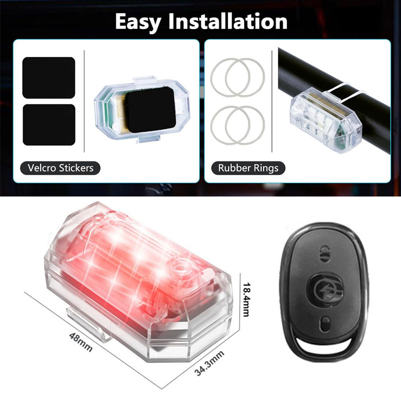 ワイヤレス LED ドローンストロボライトオートバイ車バイク - Drone Beacon Light のレビューと価格